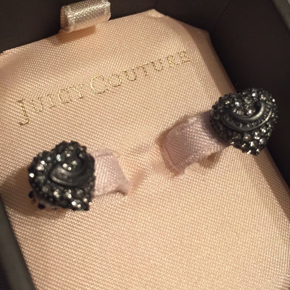 Juicy Couture Rhinestone Pave Heart Studs
